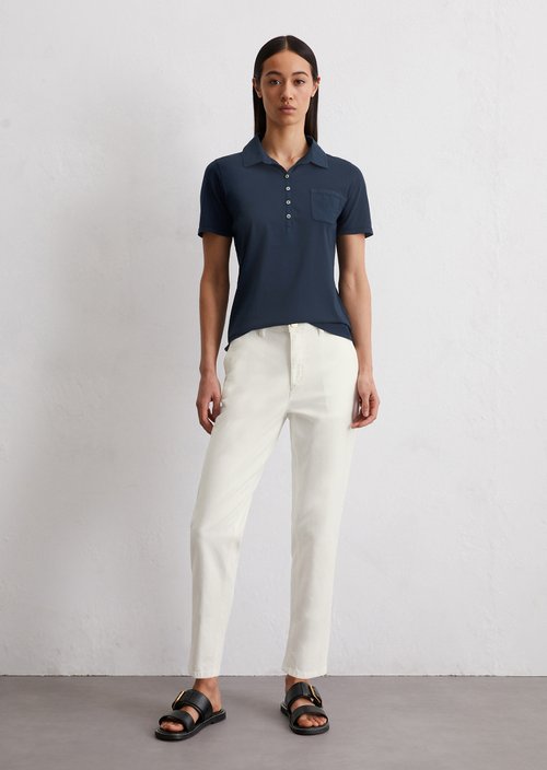 Short sleeve polo shirt slim — Dark blue