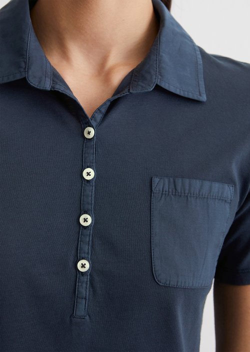 Short sleeve polo shirt slim — Dark blue