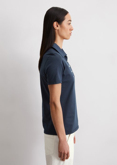 Short sleeve polo shirt slim — Dark blue