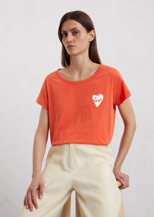 Print T-shirt regular — Light red