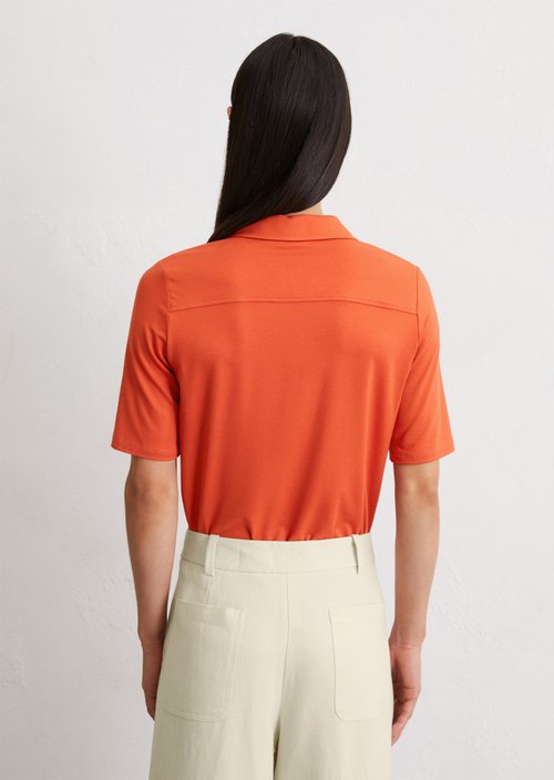 Short-sleeved jersey blouse — Light red