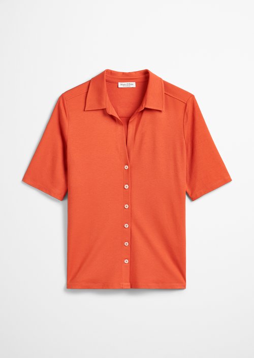 Short-sleeved jersey blouse — Light red