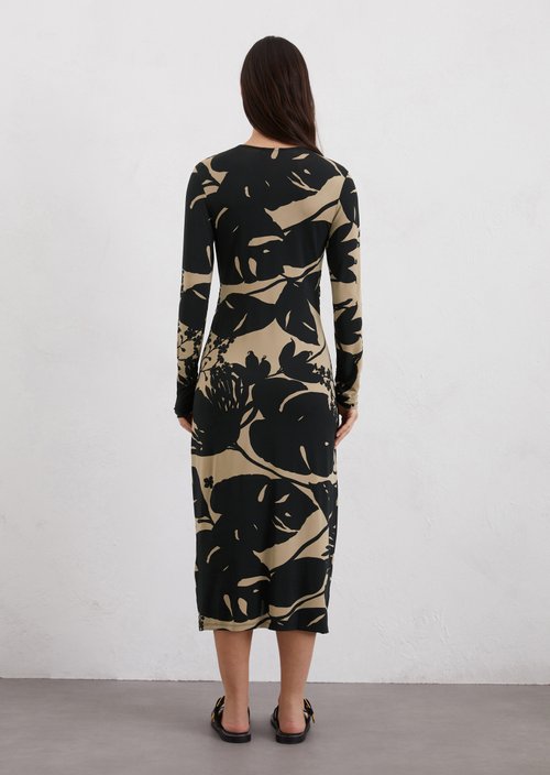 Slim jersey dress in wrap style — Multi