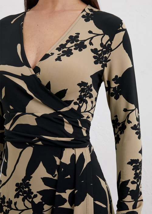 Slim jersey dress in wrap style — Multi