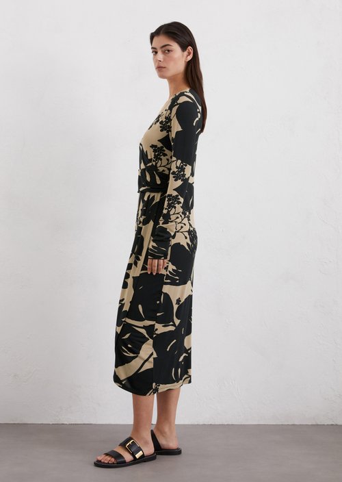 Slim jersey dress in wrap style — Multi