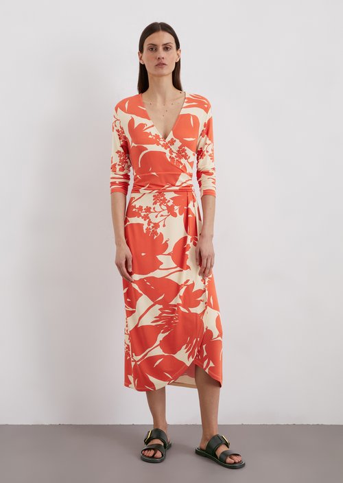 Slim jersey dress in wrap style — Multi