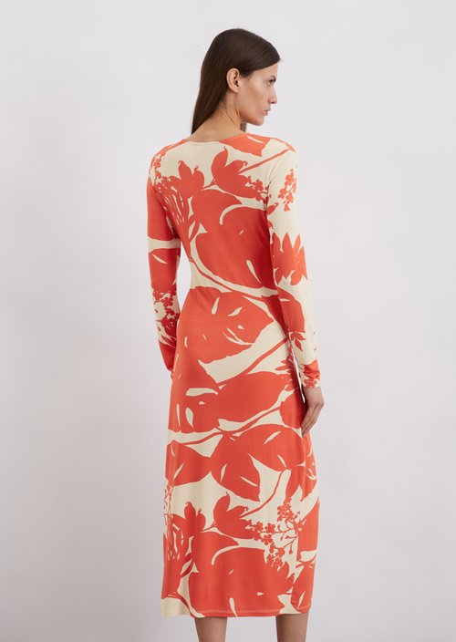 Slim jersey dress in wrap style — Multi