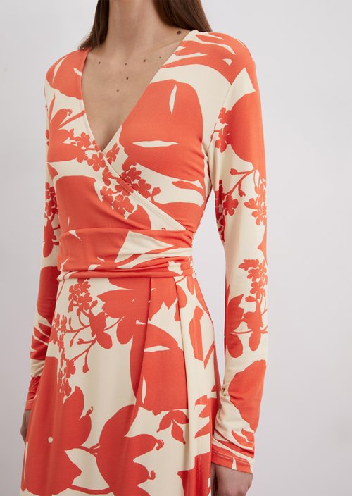 Slim jersey dress in wrap style — Multi