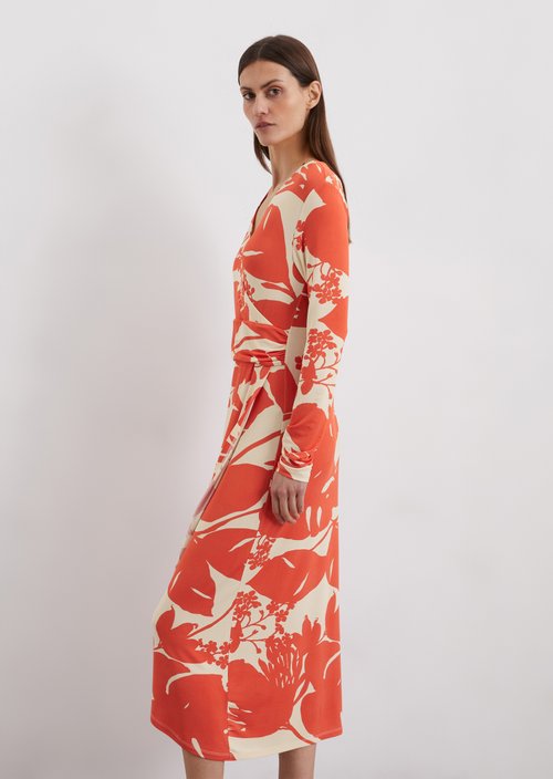 Slim jersey dress in wrap style — Multi