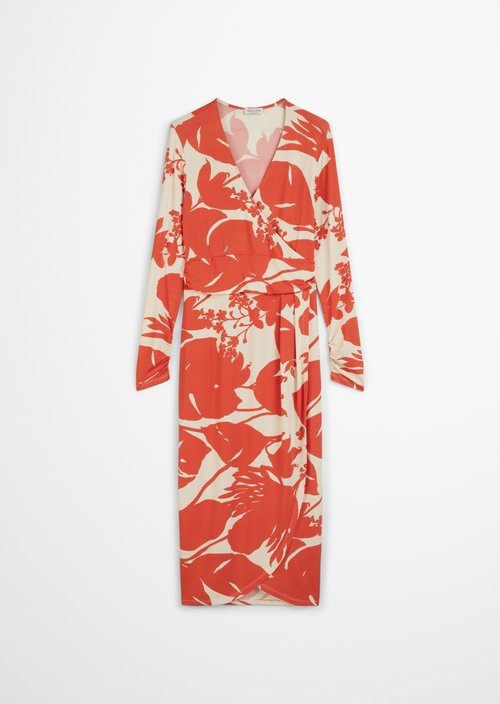 Slim jersey dress in wrap style — Multi
