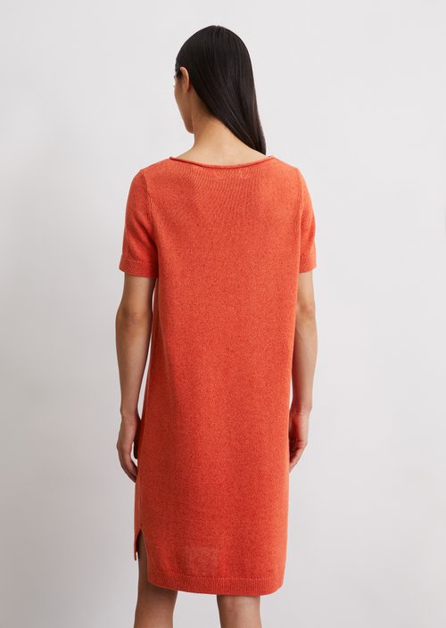 Relaxed short-sleeved knit dress — Light red