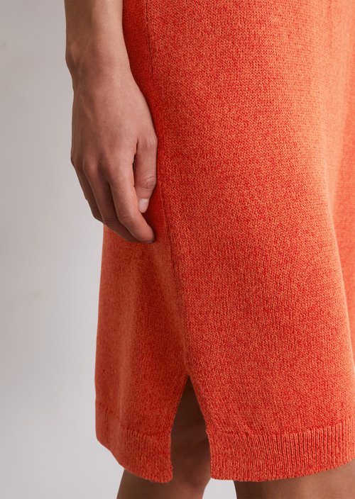 Relaxed short-sleeved knit dress — Light red
