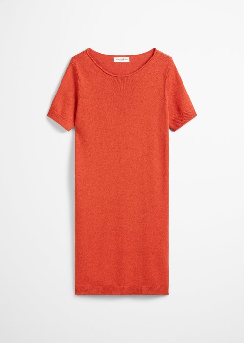 Relaxed short-sleeved knit dress — Light red