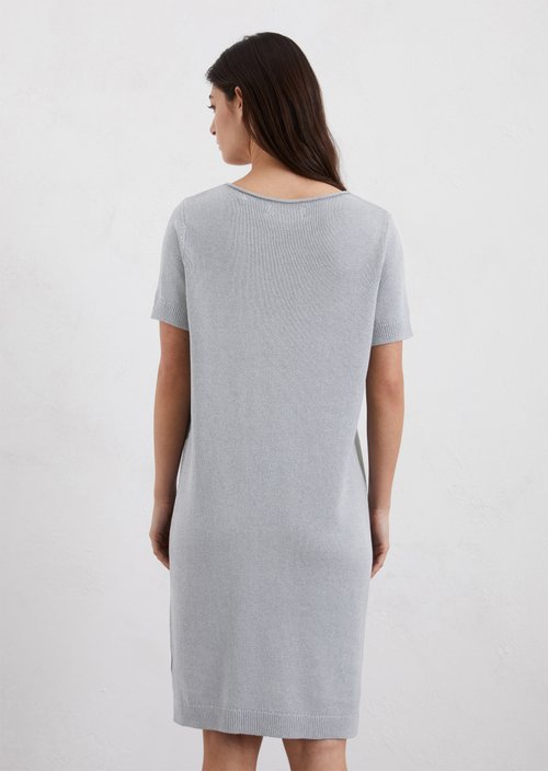Relaxed short-sleeved knit dress — Light blue