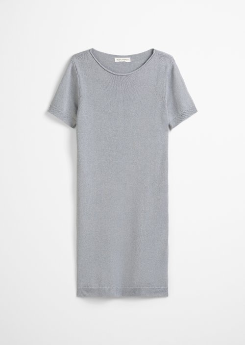 Relaxed short-sleeved knit dress — Light blue