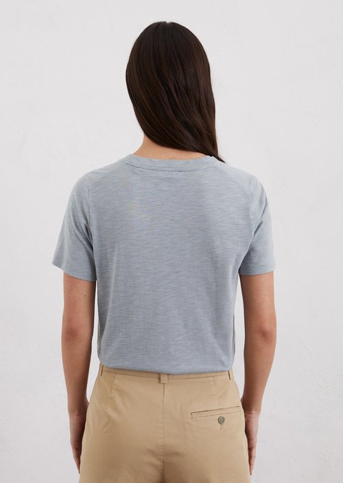 Slub jersey V-neck T-shirt — Light blue