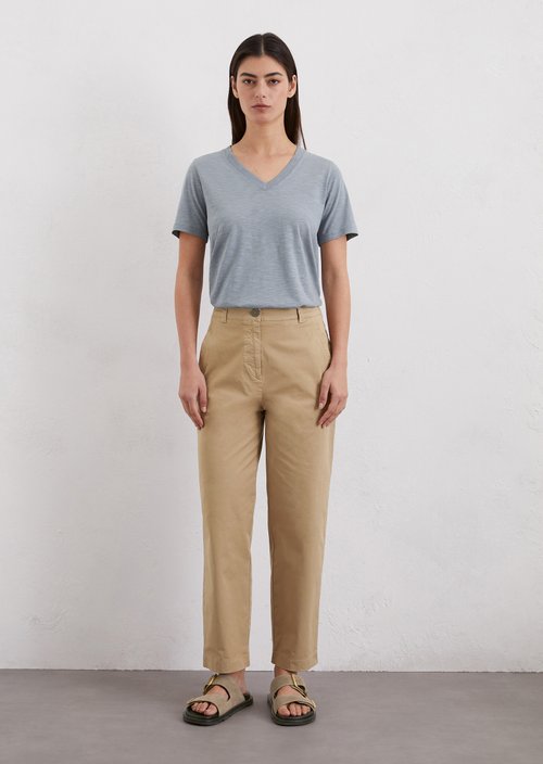 Slub jersey V-neck T-shirt — Light blue