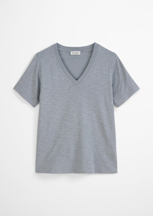 Slub jersey V-neck T-shirt — Light blue