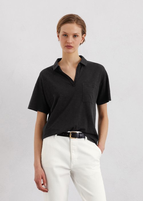 Regular polo shirt — Black