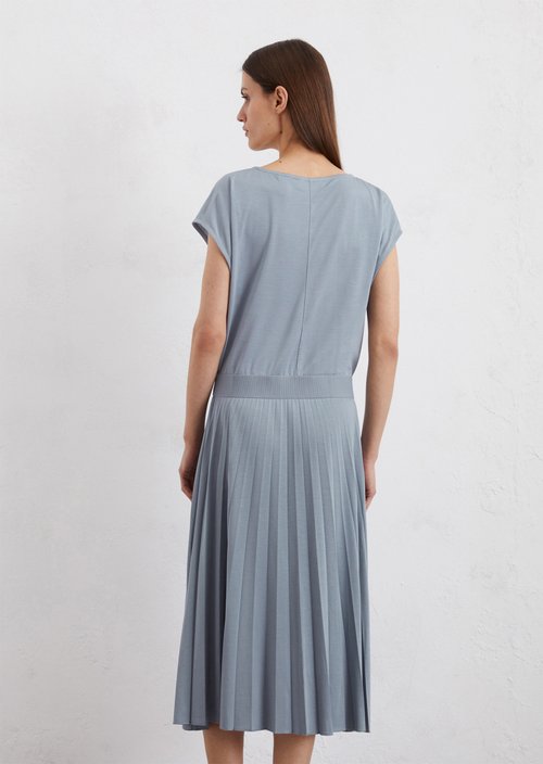 Jersey dress with elastic waist — Light blue