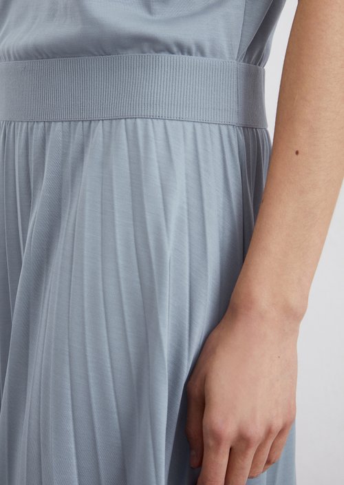 Jersey dress with elastic waist — Light blue