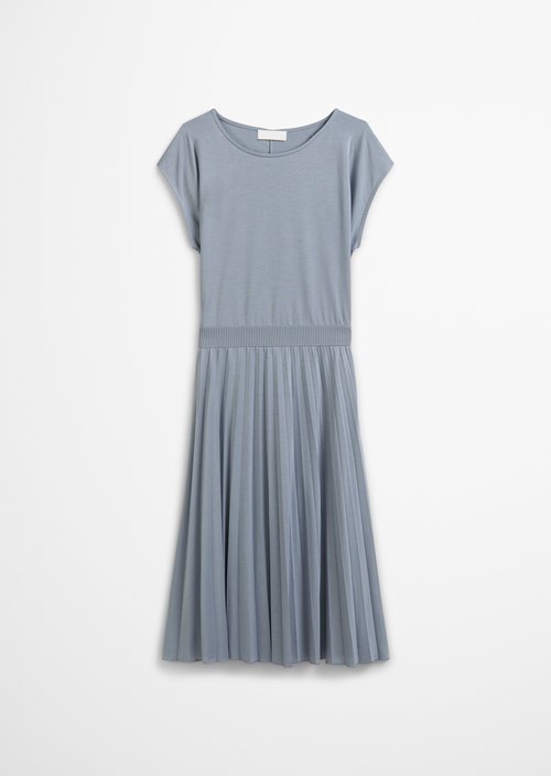 Jersey dress with elastic waist — Light blue