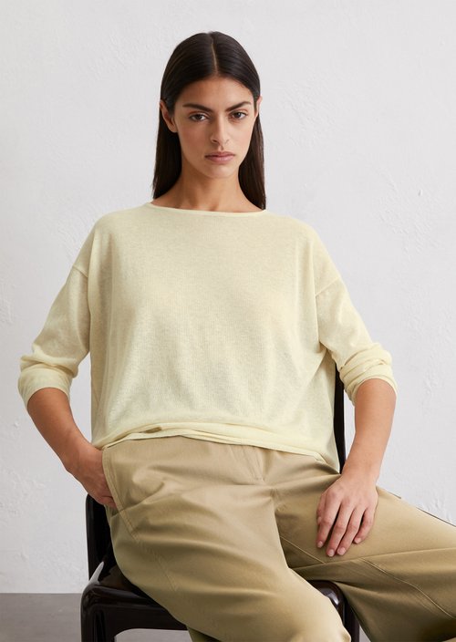 Oversize fine knit sweater — Natural cotton