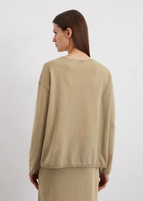 Oversize fine knit sweater — Beige
