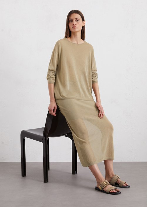 Oversize fine knit sweater — Beige