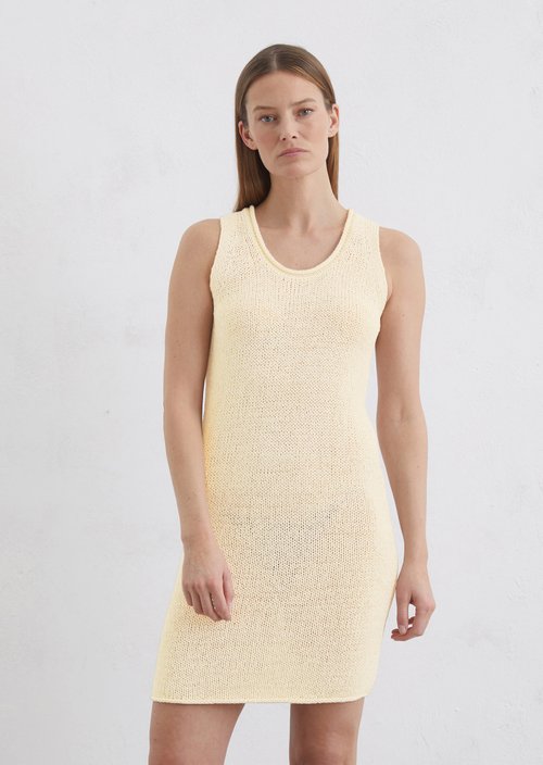 Sleeveless knitted dress slim — Natural cotton