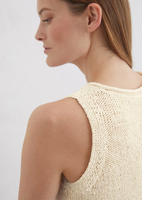 Sleeveless knitted dress slim — Natural cotton