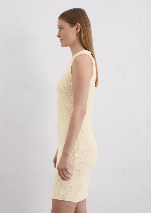 Sleeveless knitted dress slim — Natural cotton