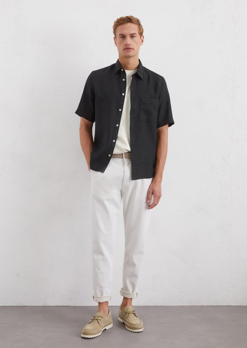 Regular short-sleeved shirt — Black
