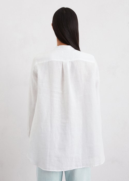 A-shape linen blouse regular — White