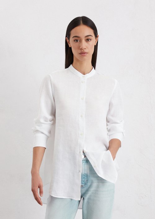 A-shape linen blouse regular — White