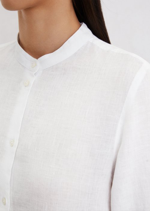 A-shape linen blouse regular — White