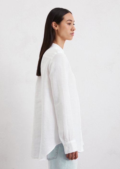 A-shape linen blouse regular — White