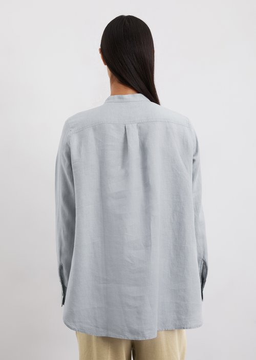 A-shape linen blouse regular — Light blue