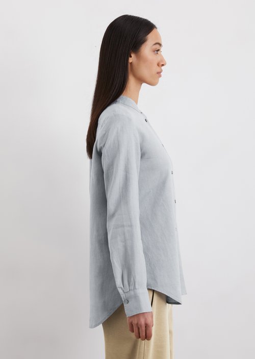 A-shape linen blouse regular — Light blue