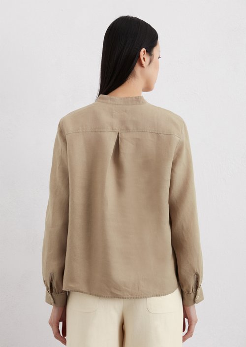 Linen tunic blouse regular — Beige