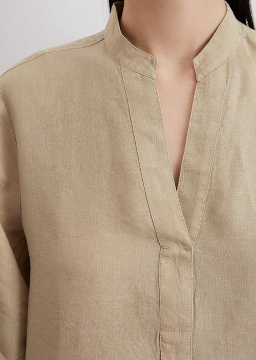 Linen tunic blouse regular — Beige