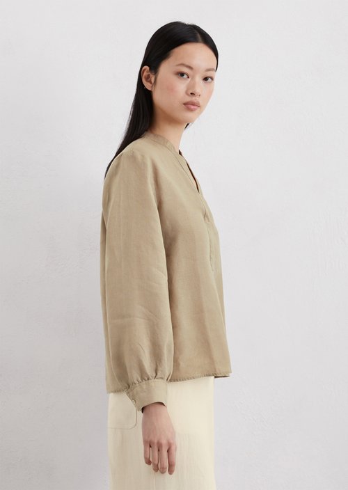 Linen tunic blouse regular — Beige