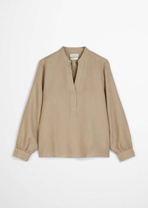 Linen tunic blouse regular — Beige