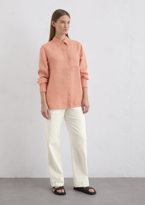Linen blouse regular — Light red