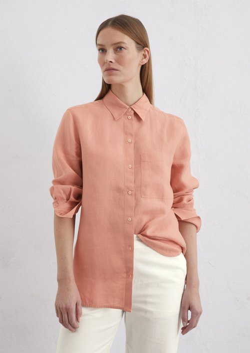Linen blouse regular — Light red