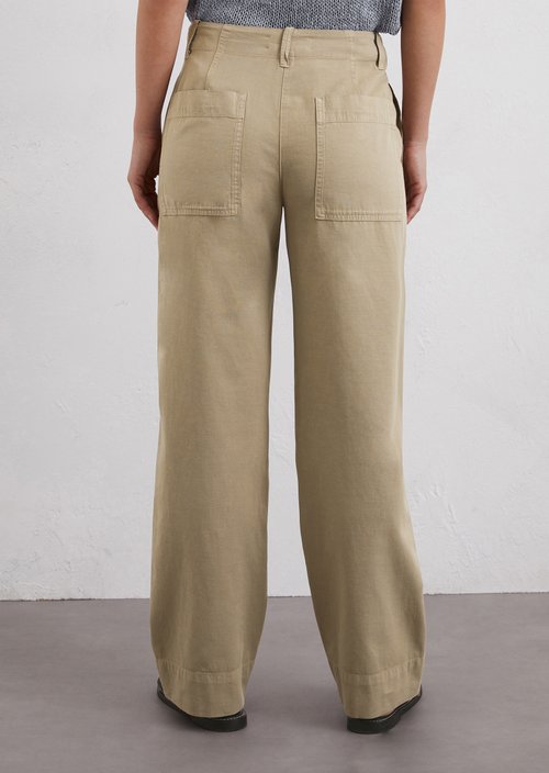 Wide trousers model Lande long — Beige