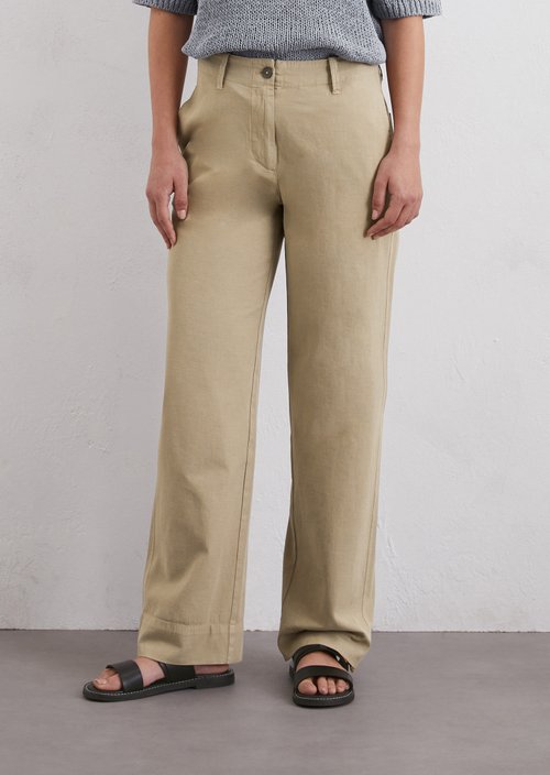 Wide trousers model Lande long — Beige
