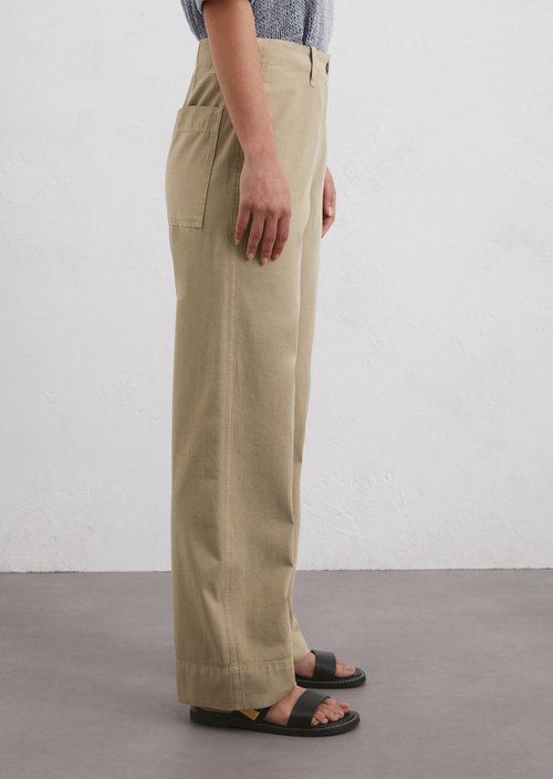 Wide trousers model Lande long — Beige