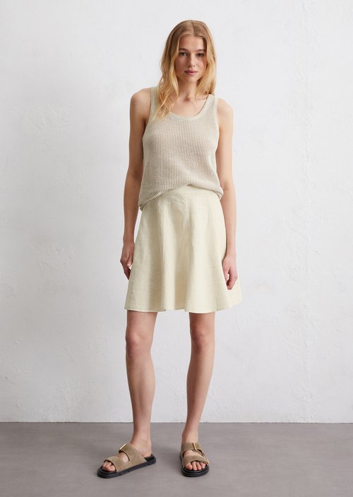Relaxed short skirt — Beige