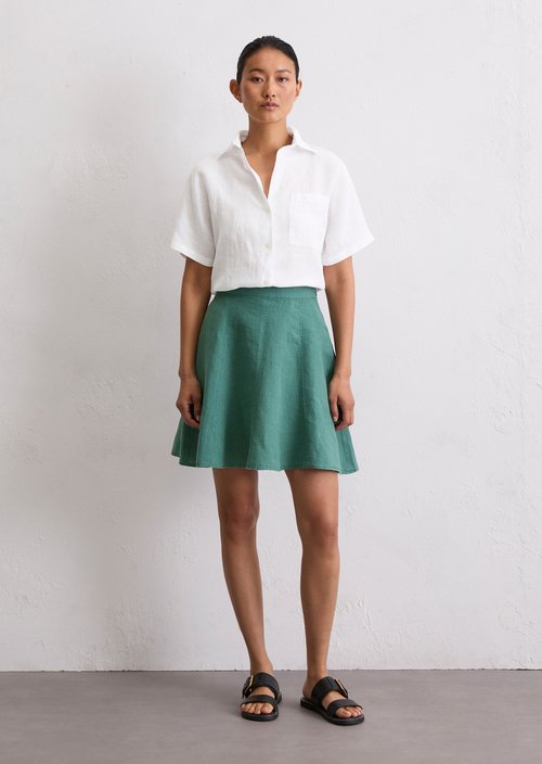 Relaxed short skirt — Dark green